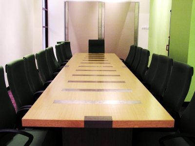 Empty meeting room table